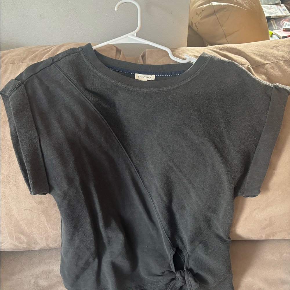 Pilcro gray tied knot shirt